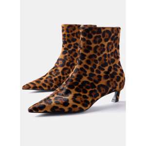 Mint Velvet Leopard Print Leather Textured Ankle Boot